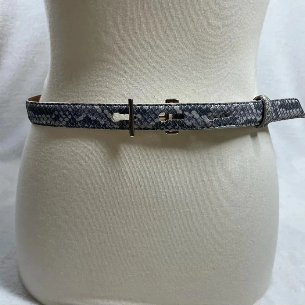 Carlisle Belt Reptile Leather Gold Hardware Made in Italy XS/S